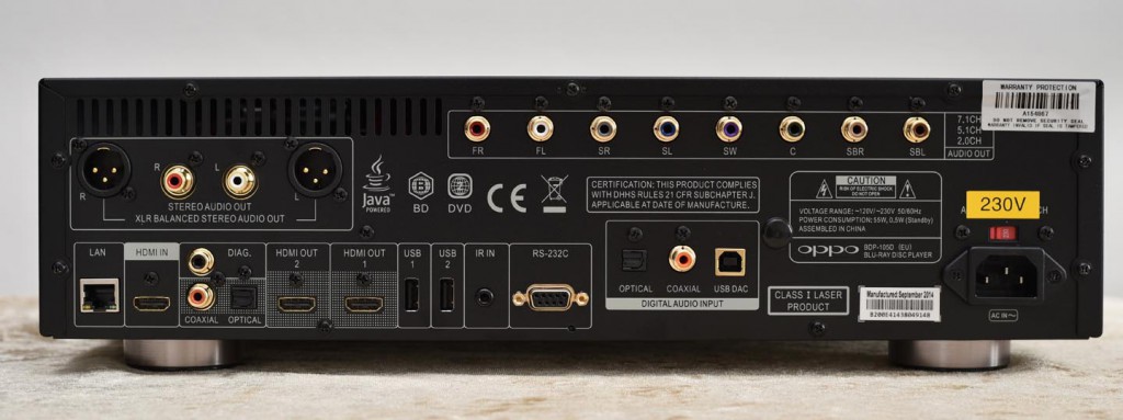 Oppo BDP-105D Audiocom Signature Rückseite