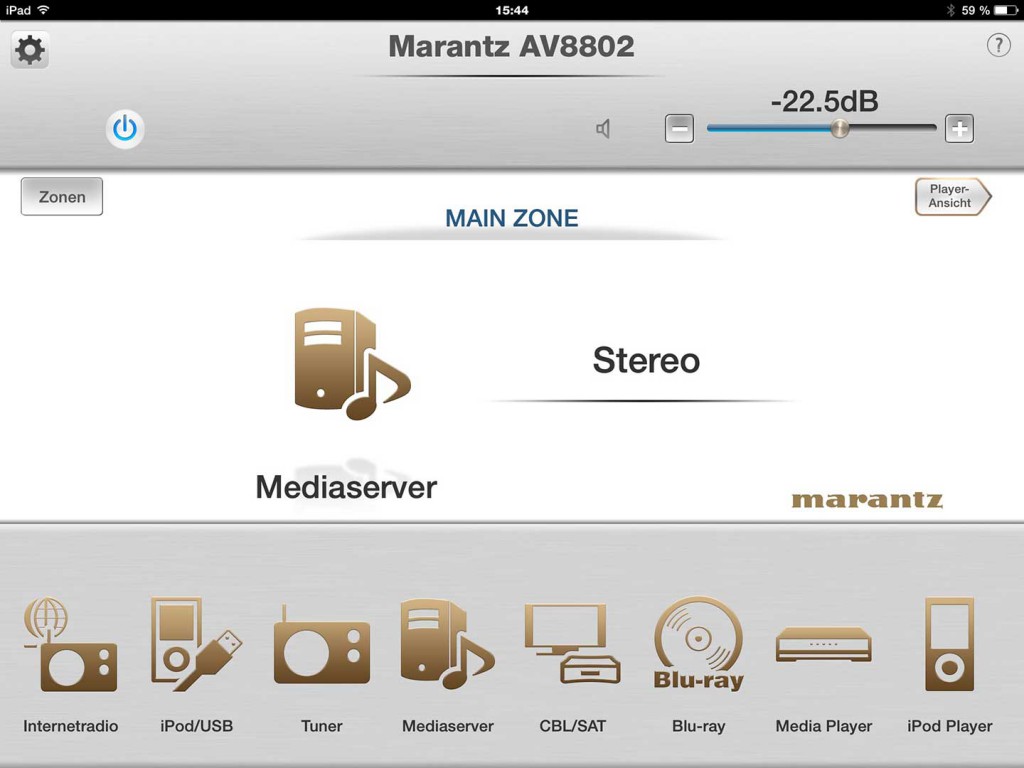 Remote App iPad Main Zone