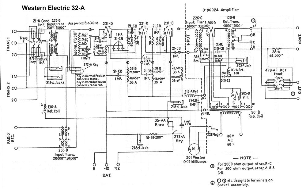 Schaltungsplan WE32A Verstärker für Röhre RE604