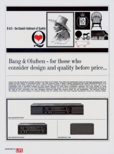  Bang & Olufsen Beomaster 900 K und Beomaster 900 M Werbung 1968 (Foto: B&O)
