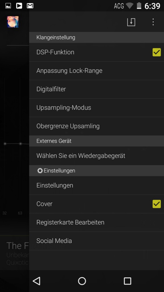 Onkyo DP-X 1 settings (Screenshot: J. Schröder)