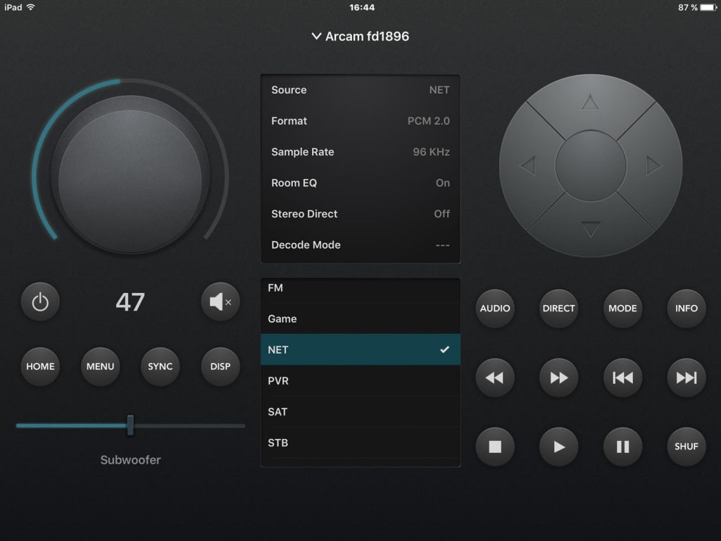 Arcam AVR850 iOS App