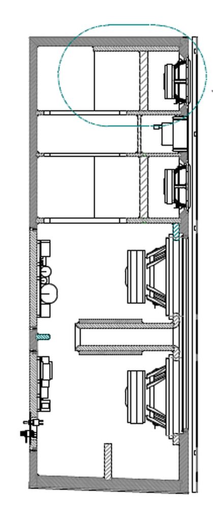 Die Quadral Aurum Titan R9 in der Schnittzeichnung von der Seite