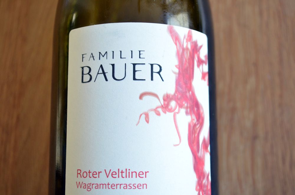 Etikett des Bauer Roter Veltliner Wagramterrassen 2015