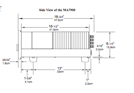 Die Abmessungen des McIntosh MA 7900 AC