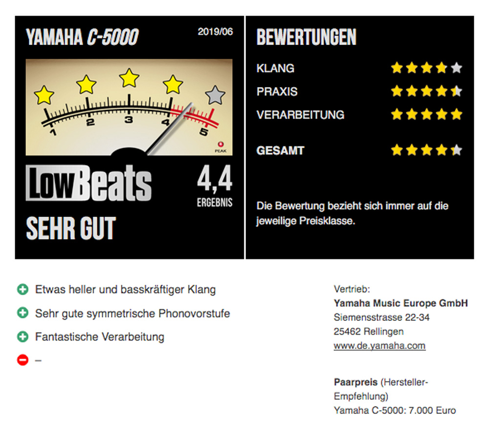 LowBeats Bewertung Yamaha C-5000