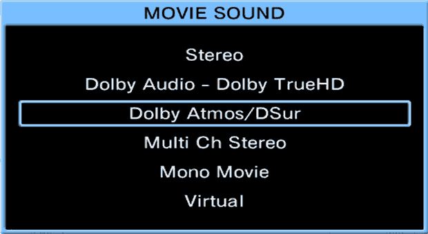 Formatauswahl bei DTS:X und Dolby Atmos Quellen (Animation: R. Vogt)
