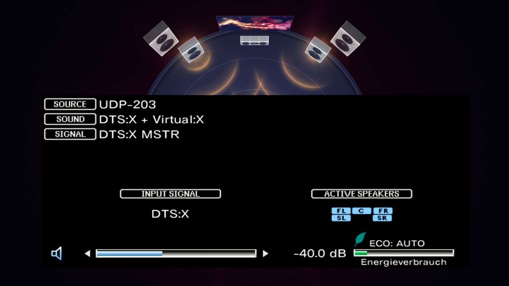 Bei der Aufnahme: DTS:X virtualisiert auf 5 Kanäle (Foto: R. Vogt)