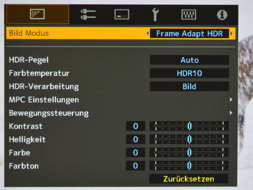 JVC Frame Adapt HDR (Foto: R. Vogt)