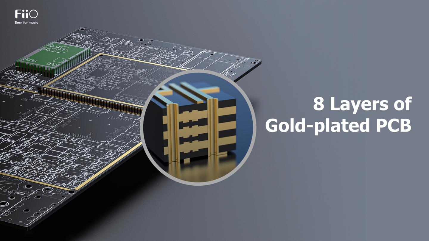 Präzisions-Leiterplatte mit goldbeschichteten Leiterbahnen