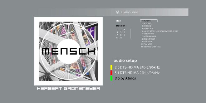 Herbert Grönemeyer MENSCH (Studio- & Heimkinoedition) Pure-audio Blu-ray Stereo + 5.1 in 24Bit/96kHz plus Atmos, Konzertfilm Mensch Live auf Schalke, ebenfalls Stereo + 5.1 + Atmos, dazu die zuvor ausverkaufte SACD in Stereo + 5.1 (Bild: R. Vogt)