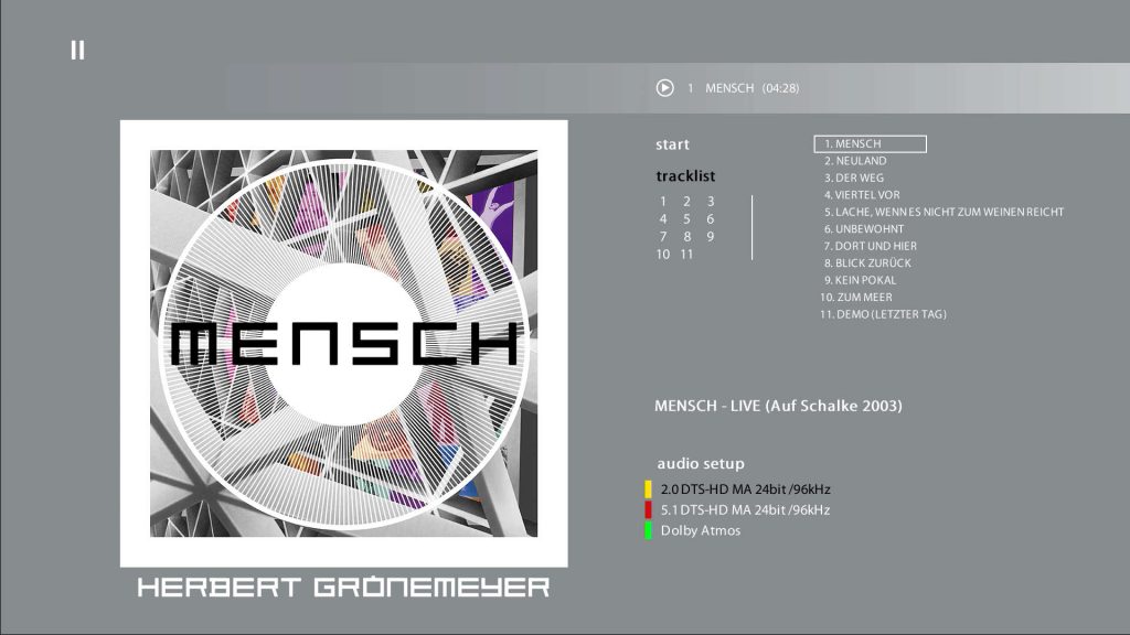 Herbert Grönemeyer MENSCH (Studio- & Heimkinoedition) Blu-ray in Remastered in Atmos + SACD (Bild: R. Vogt)