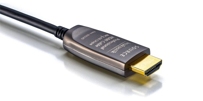 in-akustik Profi HDMI 2.1 LWL: Erstes 48 Gbps Kable für 8k Auflösung und 120Hz für 4k. Längen von 1m bis 100m. Ab 249 Euro (Foto: in-akustik)