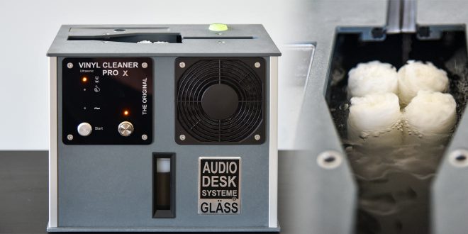 Audio Desk Systeme Gläss Vinyl Cleaner Pro X, ein Wasch-Vollautomat für Schallplatten der dank Ultraschall und zweier Bürstenpaar beste Reinigung erlaubt. 2.499 Euro (Foto: R. Vogt)