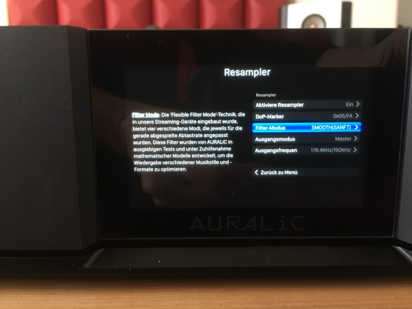 Auralic Sirius G2.1 Filter mode option