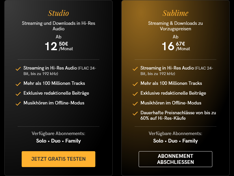 Qobuz Abos bieten alle (!) volle Audioqualität, Sublime mit Rabatten für Downloads (Foto: R. Vogt)
